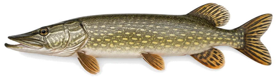 Hecht (Esox lucius), Seitenansicht